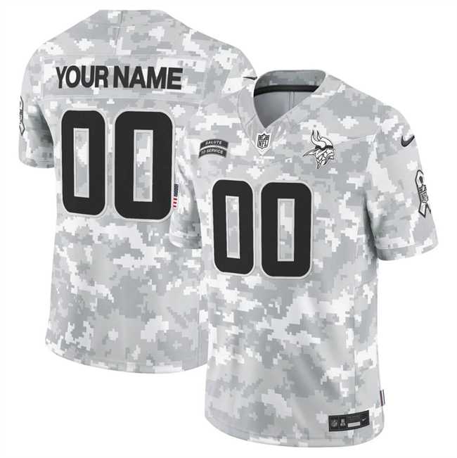 Men%27s Minnesota Vikings Active Player Custom 2024 F.U.S.E Arctic Camo Salute To Service Limited Stitched Football Jersey